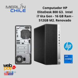 Computador HP EliteDesk 800 G3 | Intel Core i7 6ta Gen | 16GB Ram | 512GB M.2.